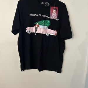 Elvis Presley. Merry Christmas Baby Graphic T-Shirt. Size L